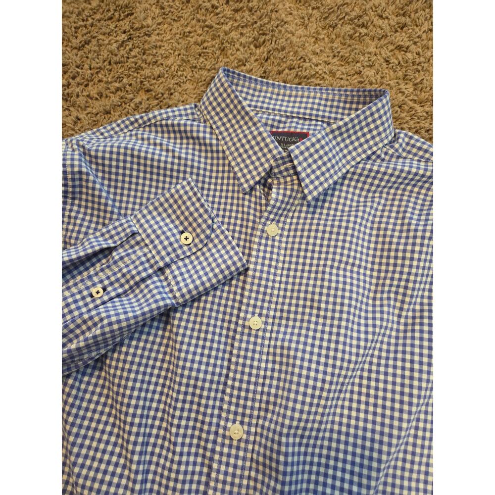 Untuckit fransola button up gingham plaid long sleeve shirt XL